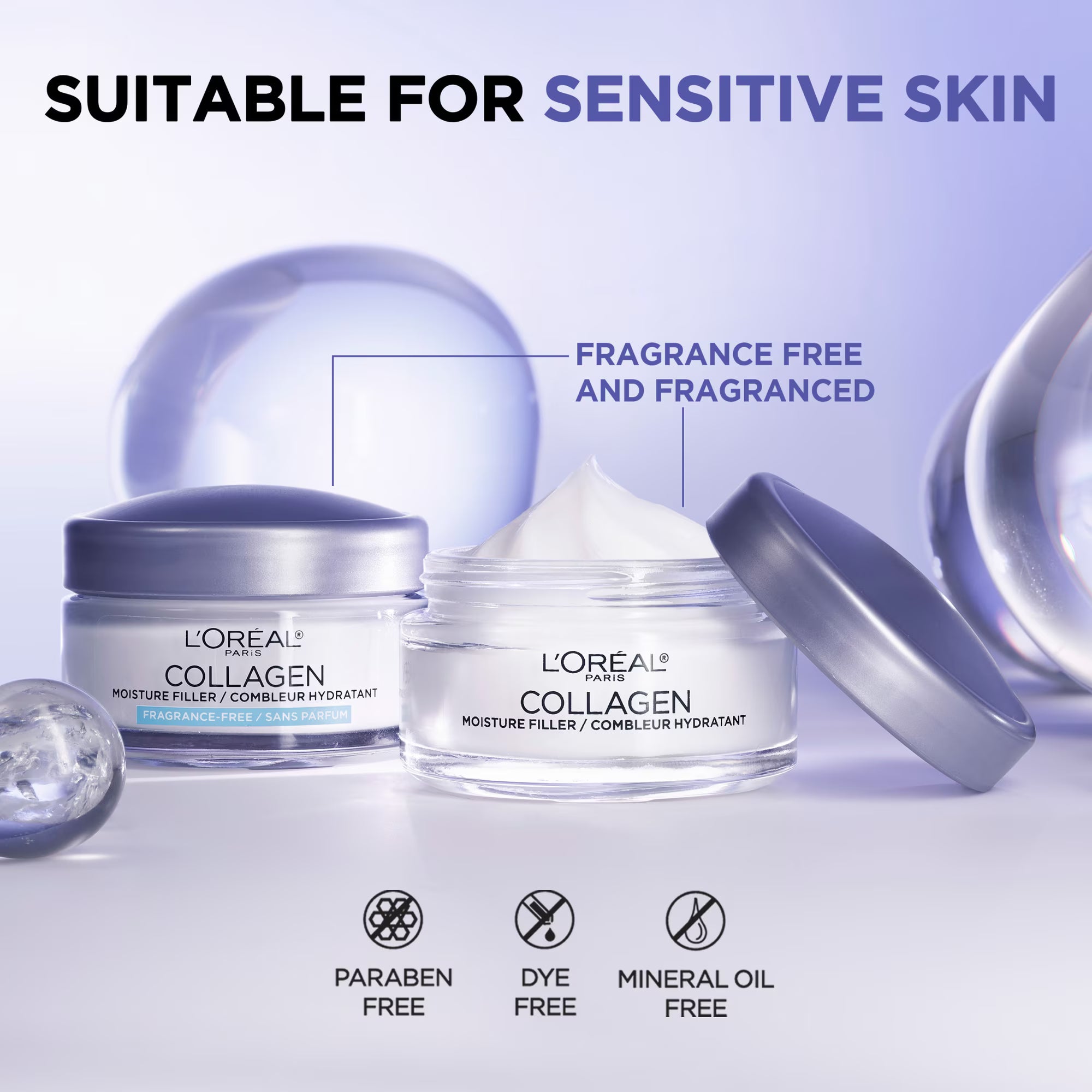 L'Oreal Paris Collagen Moisture Filler Face Cream, Anti-Aging Face Moisturizer, Non-Greasy Skin Care Formula for Up to 48HR Hydration, 1.7oz