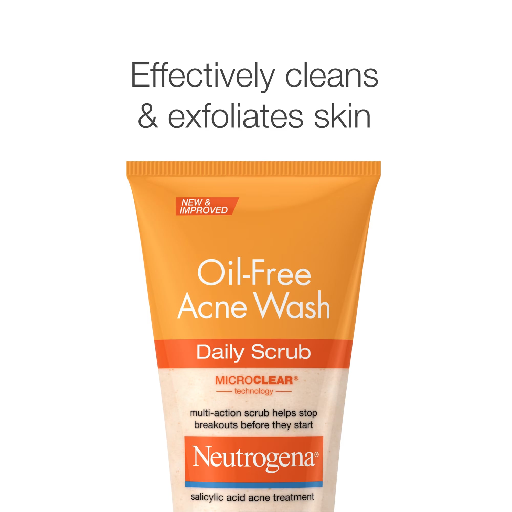 Neutrogena Oil-Free Face Scrub, Salicylic Acid Acne Face Wash & Acne Treatment, 4.2 fl oz