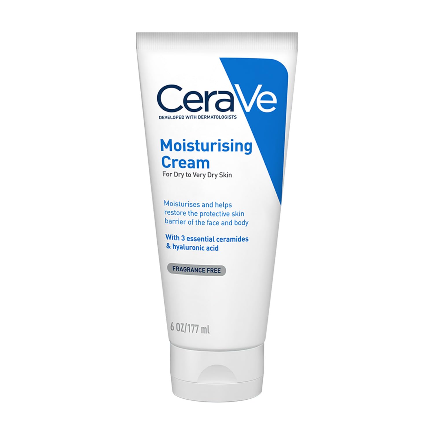 CeraVe Moisturizing Cream For Dry To Very Dry Skin (177ml) - Formulated with 3 Essential Ceramides And Hyaluronic Acid | Non-Comedogenic Moisturizer For Face