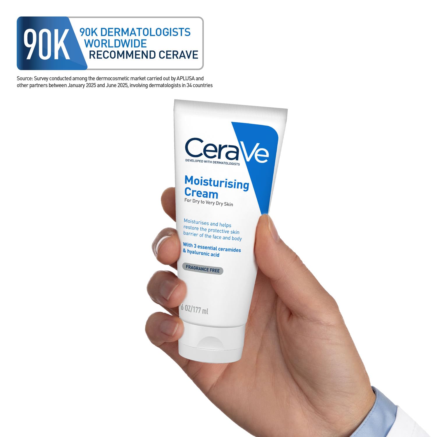CeraVe Moisturizing Cream For Dry To Very Dry Skin (177ml) - Formulated with 3 Essential Ceramides And Hyaluronic Acid | Non-Comedogenic Moisturizer For Face