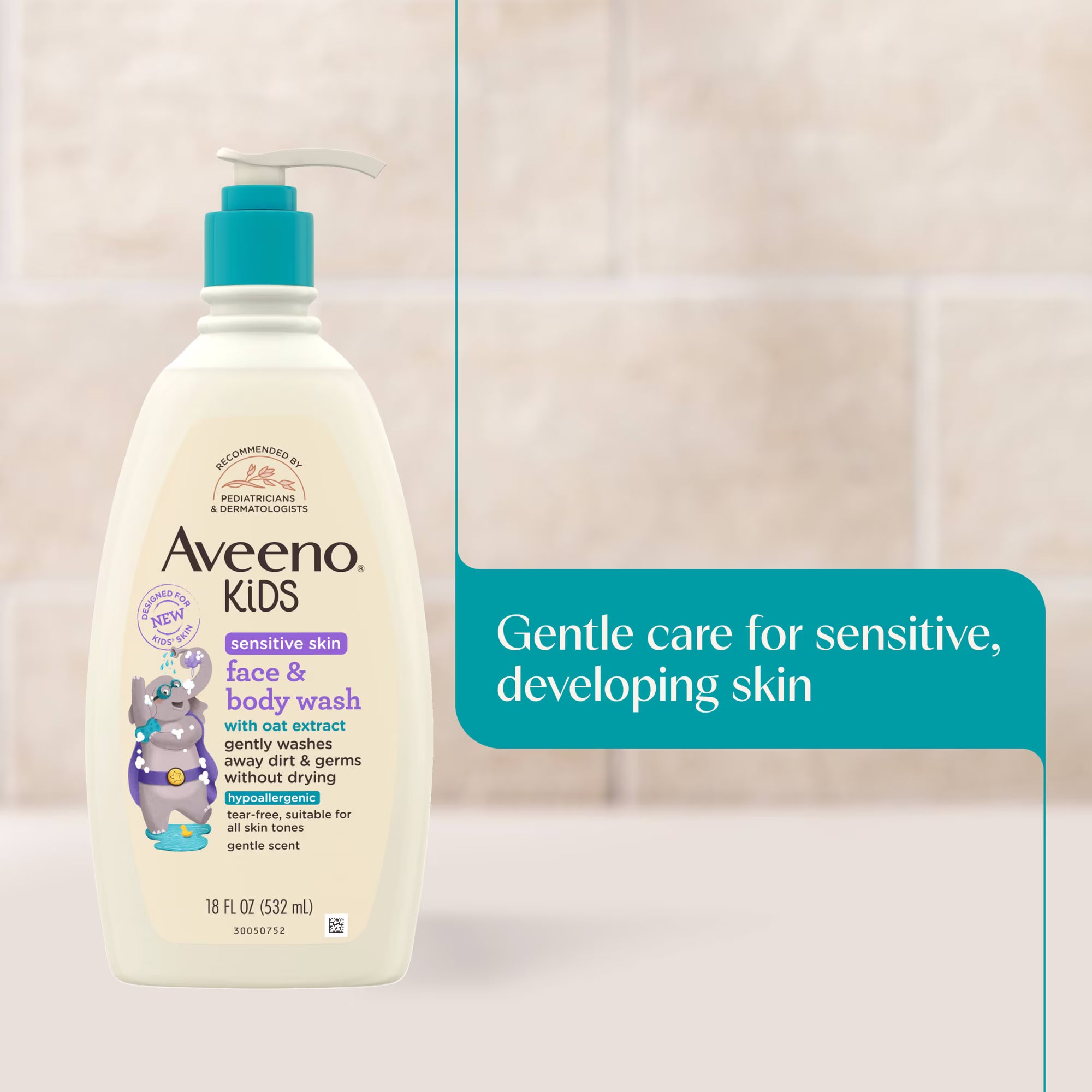 Aveeno Kids Face & Body Wash for Sensitive Skin, 18 Fl oz