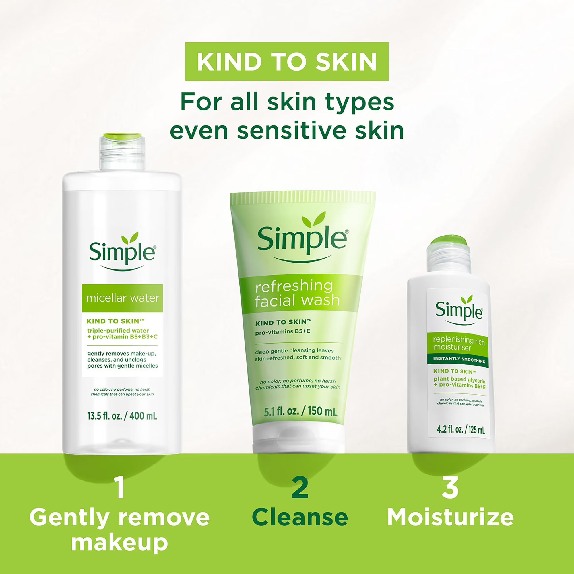Simple Kind To Skin Refreshing Facial Wash, Face Wash, 2 pc