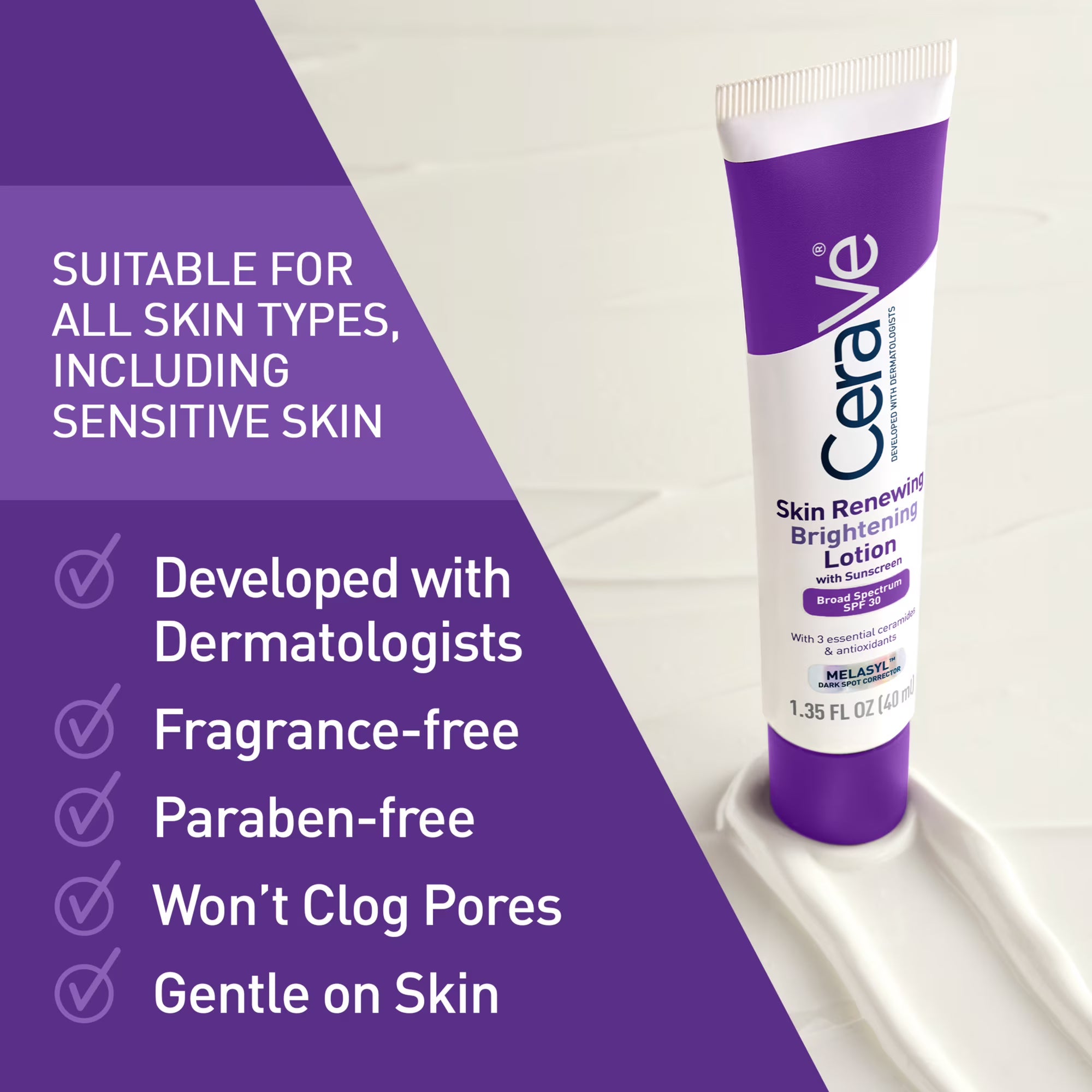 CeraVe Skin Renewing Brightening Lotion SPF 30 1.35 fl oz