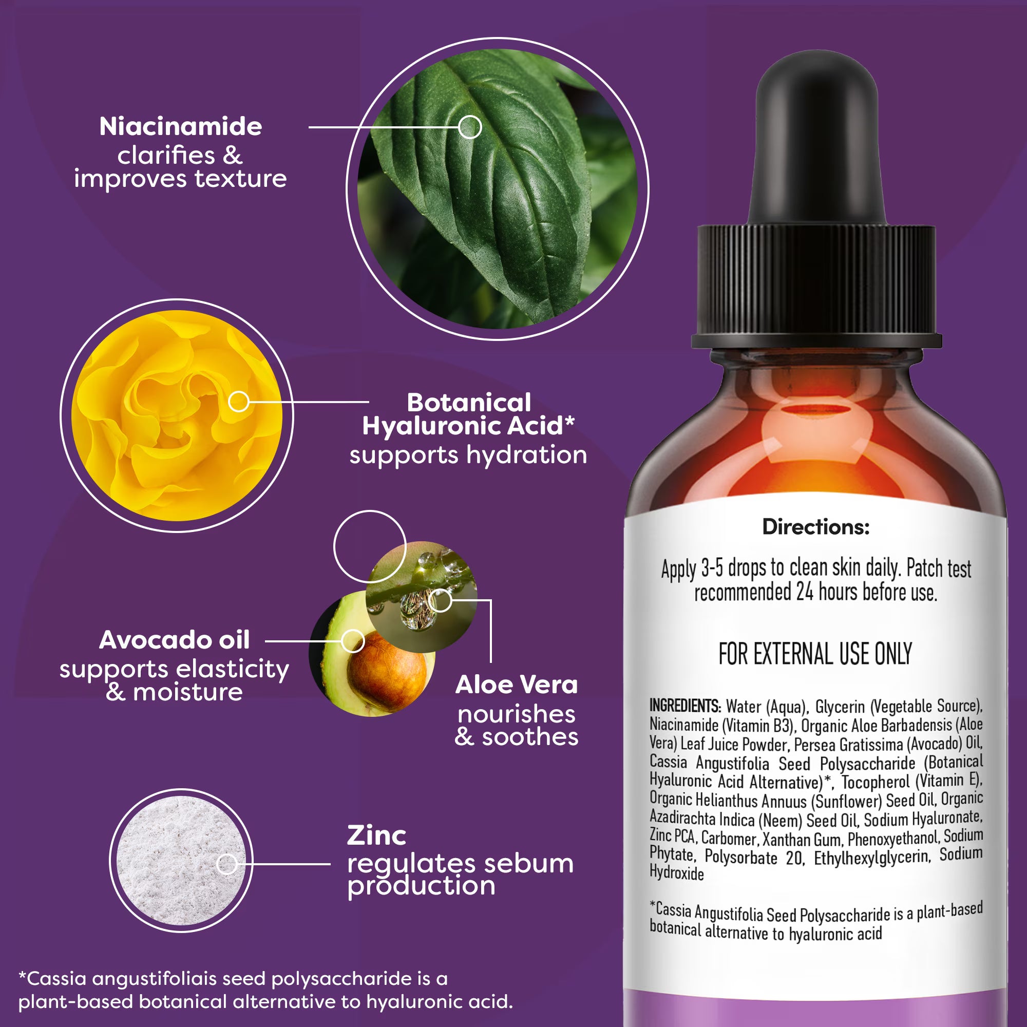 TruSkin Niacinamide Serum for Face with Zinc and Hyaluronic Acid, Clarifying and Brightening for Dull Skin, All Skin Types, 1 fl oz
