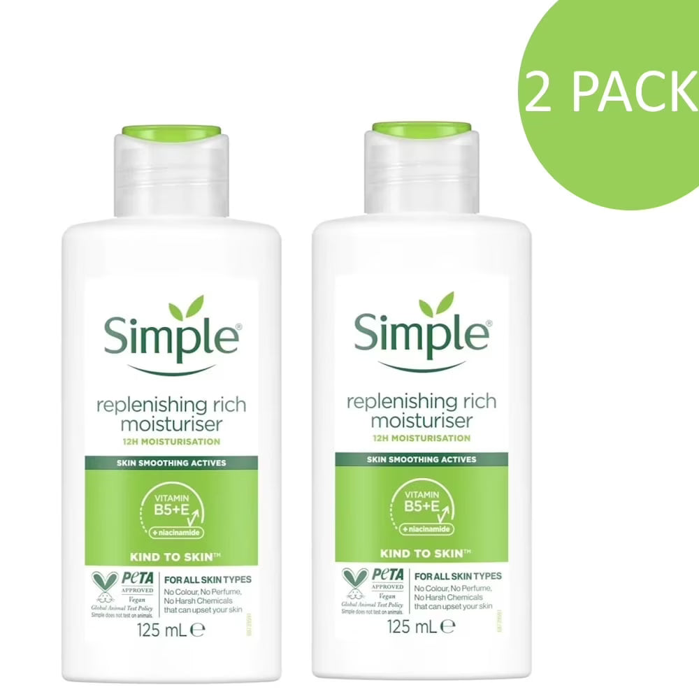 Simple Kind To Skin Replenishing Rich Moisturizer 125 ml Pack of 2