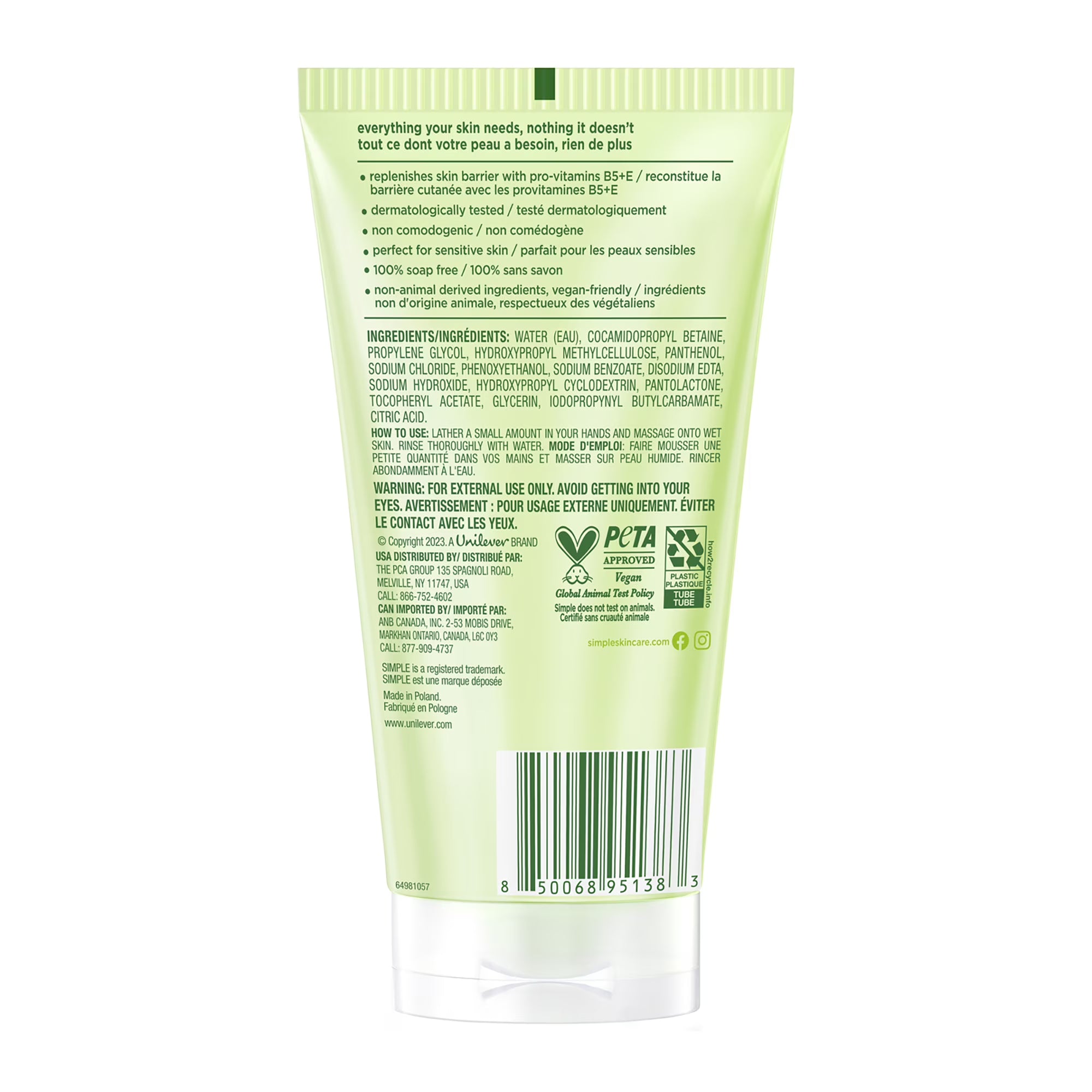 Simple Kind To Skin Refreshing Facial Wash, Face Wash, 2 pc