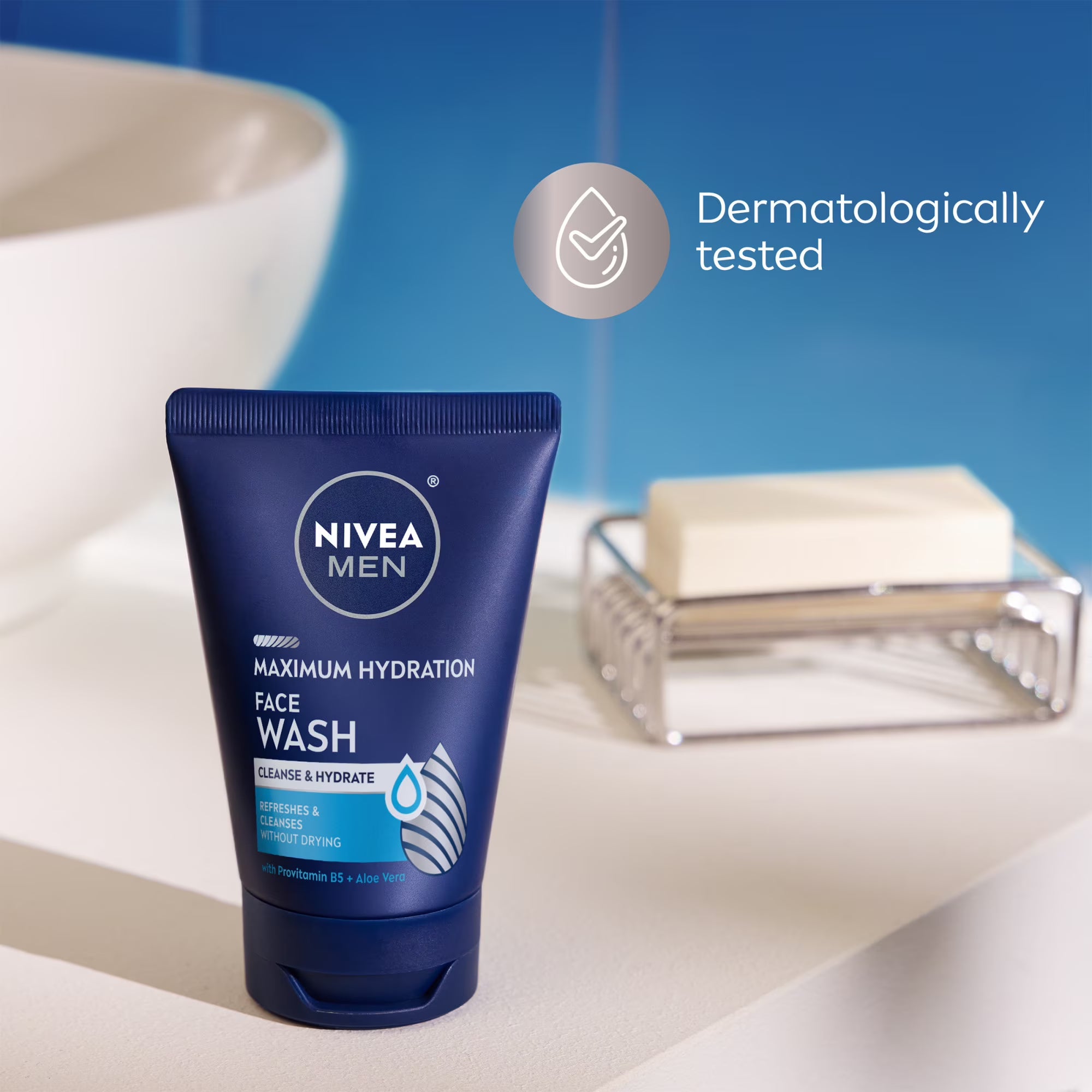 NIVEA MEN Maximum Hydration Face Wash with Aloe Vera, 5 fl oz