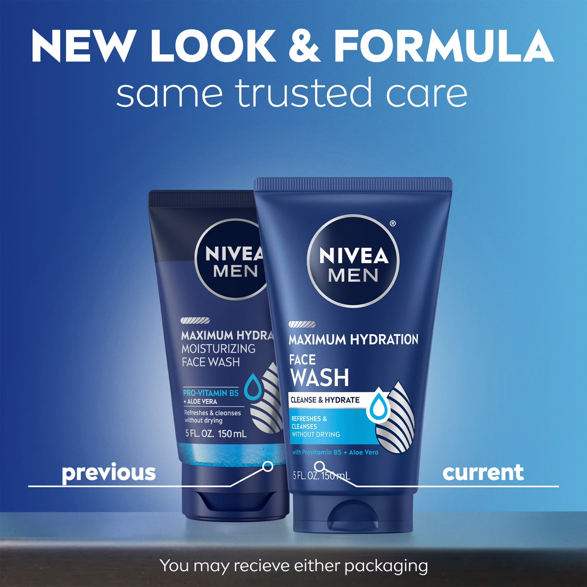 NIVEA MEN Maximum Hydration Face Wash with Aloe Vera, 5 fl oz
