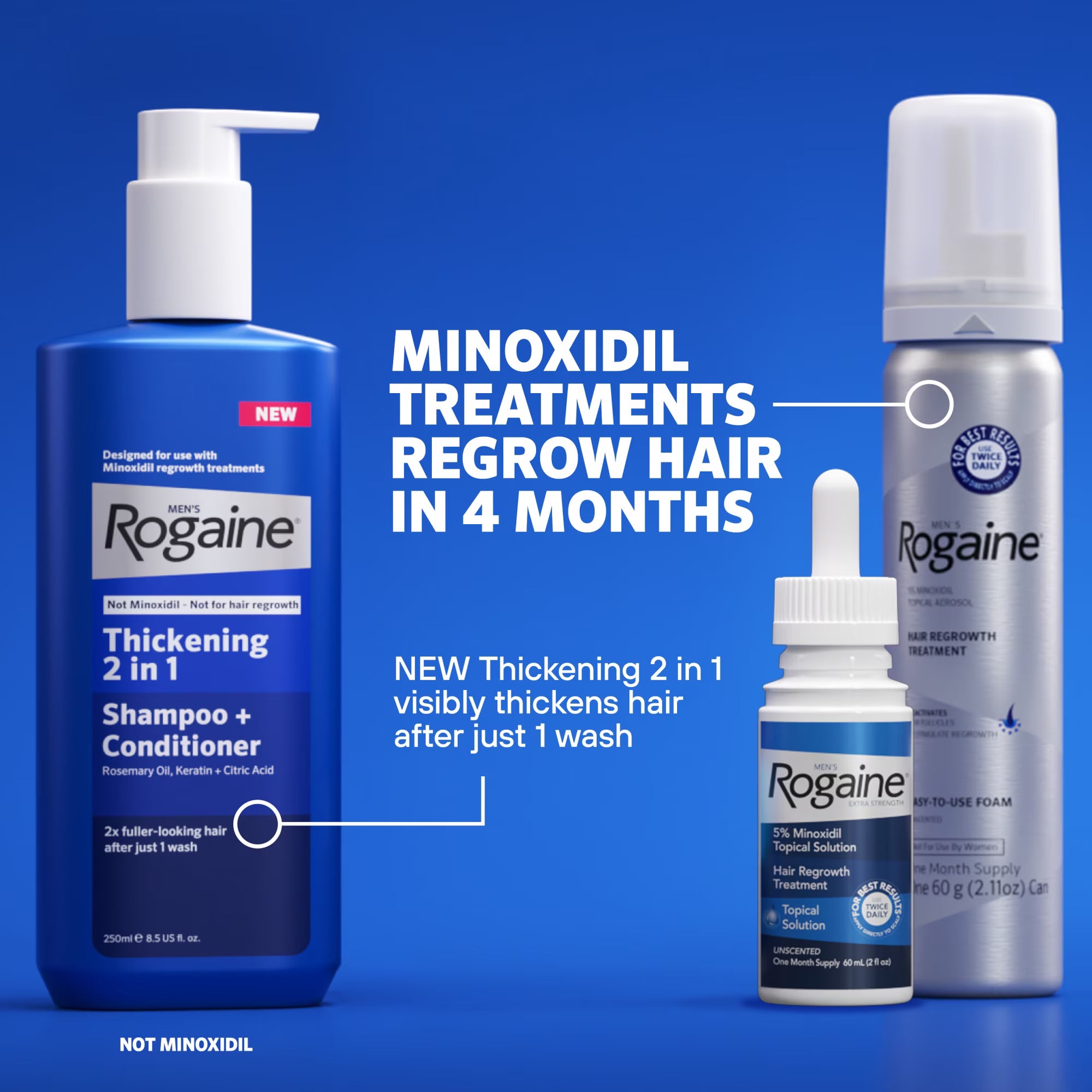 Men's Rogaine 5% Minoxidil Foam Hair Loss Treatment, 1-Month Supply